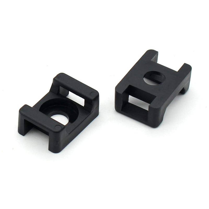 OLIREXD (100 Of Pack) Black 9mm Cable Tie Mount Base Saddle Type Mount Screw Wire Bundle Holder Base Holder Width Cable Large Size 0.75 inch - Image 5
